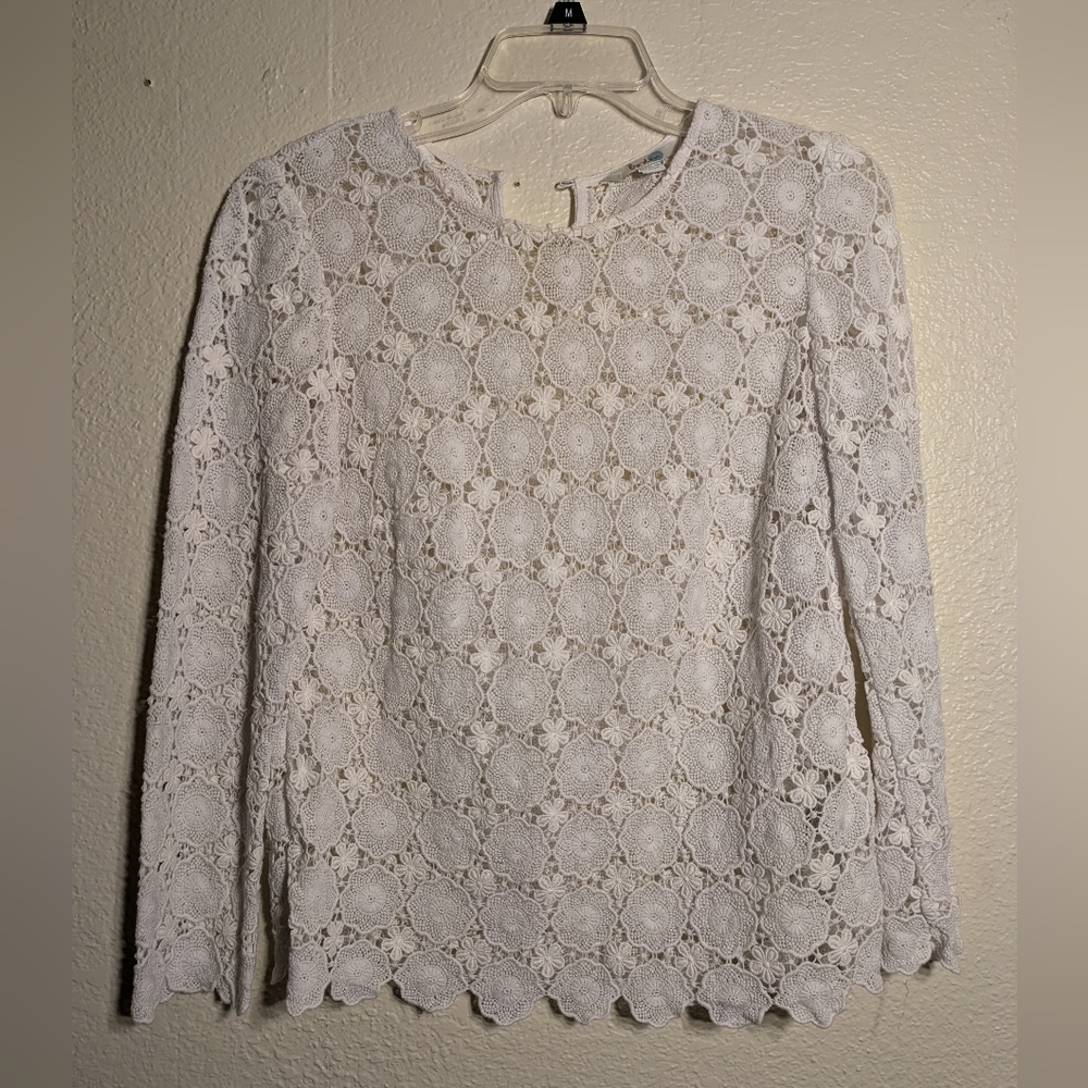 Boden Size 2 Elegant White Lace Blouse
